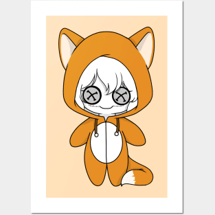 creepypasta zero fox costume doll Posters and Art